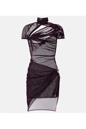 COPERNI Vestido corto de malla asimétrico