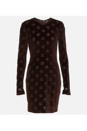 Dolce & Gabbana Vestido corto de terciopelo con DG