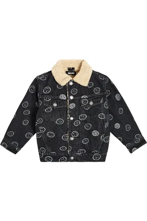 Molo Chaqueta Hiro en denim con ribetes de pelo sintético