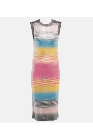 Missoni Vestido midi en mezcla de seda a rayas