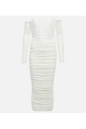 ALEX PERRY Vestido midi Sterling con hombros descubiertos