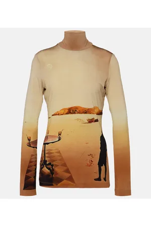 Paco rabanne Top de cuello alto estampado