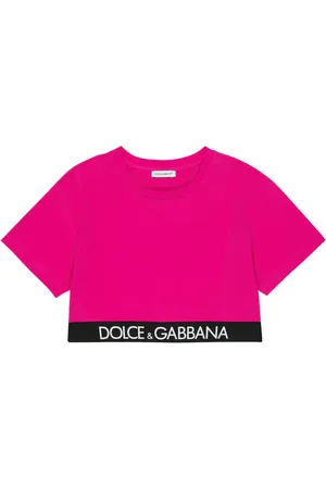 Dolce & Gabbana Crop top de mezcla de algodón con logo