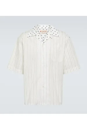 Marni Camisa de popelín de algodón a rayas