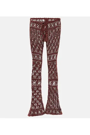 ANNA KOSTUROVA Pantalón de croché algodón de tiro medio