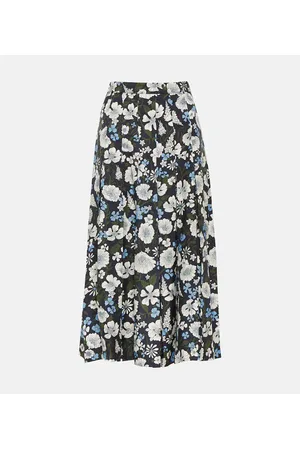 VERONICA BEARD Falda midi Norris de mezcla de seda