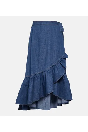 Ralph Lauren Falda envolvente en chambray de algodón