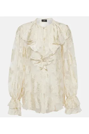 Etro Blusa de crepón de seda floral