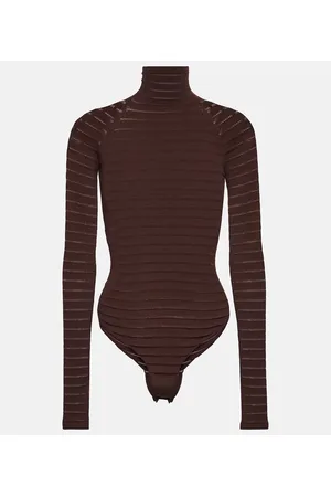 Alaïa Alaïa Body de cuello alto a rayas