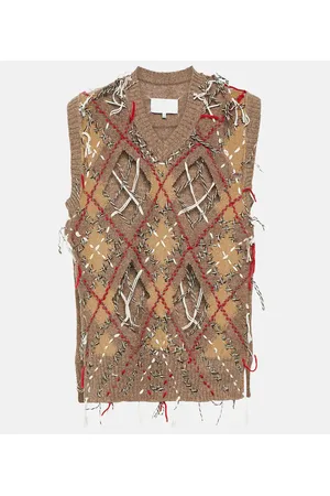 Maison Margiela Chaleco en mezcla de lana en jacquard