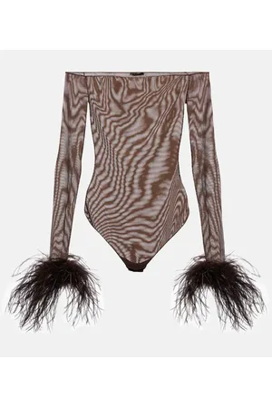 Oseree Oséree Body de malla con plumas