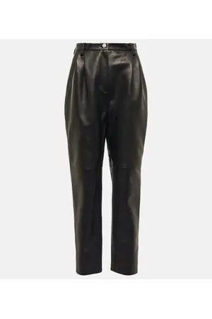 MAGDA BUTRYM Pantalones de piel con tiro alto