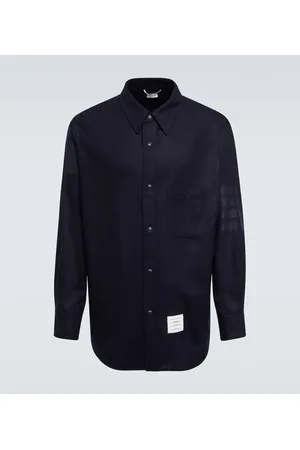 Thom Browne Sobrecamisa en franela de lana y cachemir