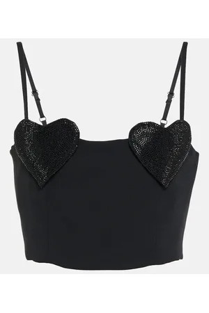 BLUMARINE Crop top adornado con cristales