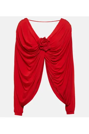 GIUSEPPE DI MORABITO Top de jersey drapeado con apliques