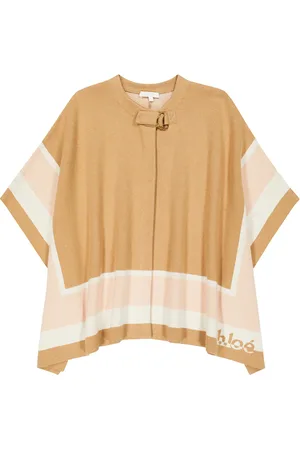 Chloé Chloé Kids Capa de algodón y lana con logo
