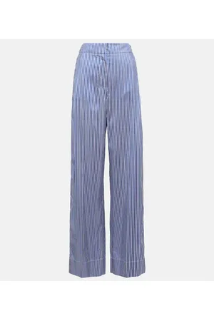 Burberry Pantalones anchos de seda a rayas