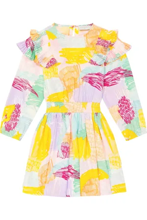 Stella McCartney Vestido con volantes estampado