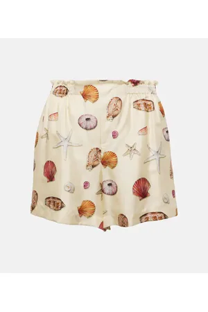 Chloé Chloé Shorts de seda estampados de tiro alto