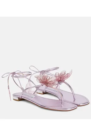 Aquazzura Sandalias Zsa Zsa de piel metalizada