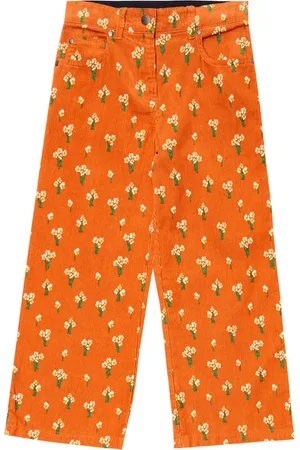 Stella McCartney Pantalones anchos en pana floral