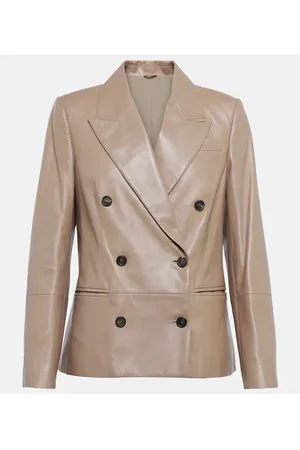 Brunello Cucinelli Blazer cruzado de piel
