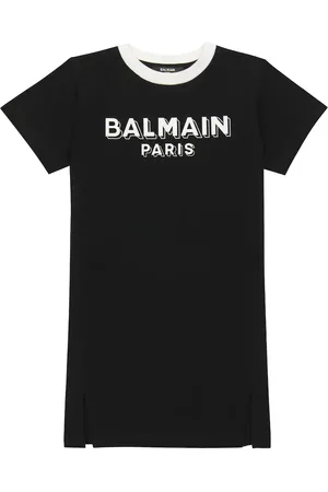 Balmain Vestido camiseta de algodón con logo