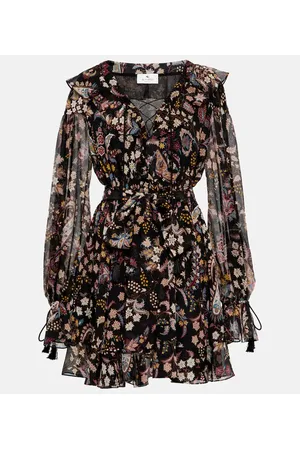 Etro Vestido corto de seda paisley