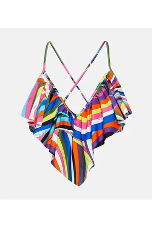 Puccini Top de bikini Iride con volantes