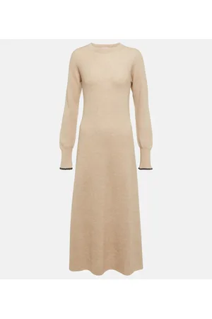 Brunello Cucinelli Vestido midi en algodón y alpaca