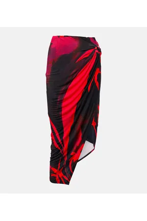 Louisa Ballou Falda midi Coastline estampada