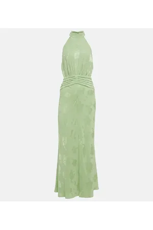 RIXO London Vestido Kendra con cuello halter floral