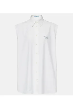 Prada Camisa de algodón con logo
