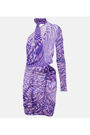 MUGLER Vestido corto de malla con aberturas