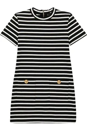 Balmain Vestido de jersey a rayas