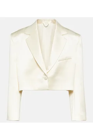 MAGDA BUTRYM Blazer de seda y lana cropped