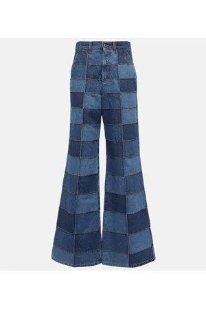 Chloé Chloé Jeans flared de tiro alto con patchwork