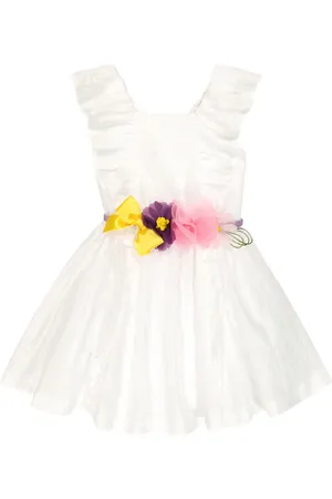 MONNALISA Vestido con bordado inglés adornado