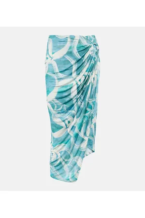 Louisa Ballou Falda midi Coastline estampada