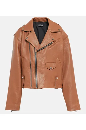 DAVID KOMA Chaqueta de piel oversized