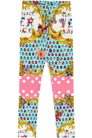 VERSACE Leggings de algodón estampados