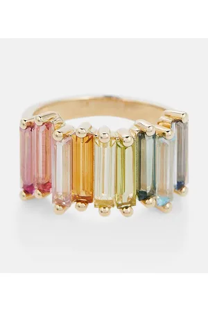 Suzanne Kalan Anillo Rainbow de oro amarillo de 14 ct