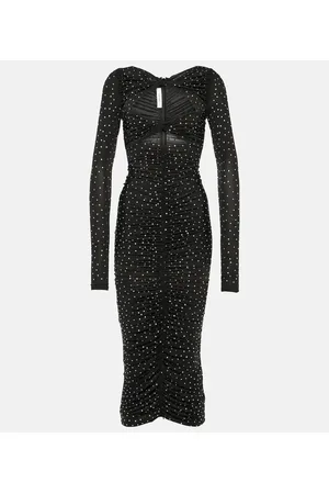 ALEX PERRY Vestido midi de jersey con cristales