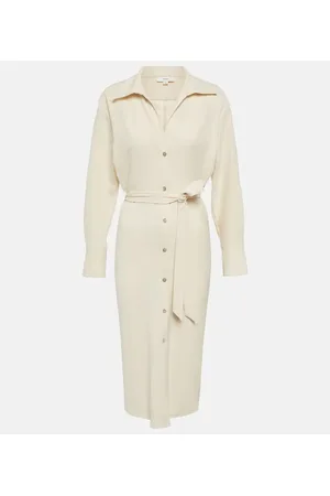 Vince Vestido camisero midi con cinturón