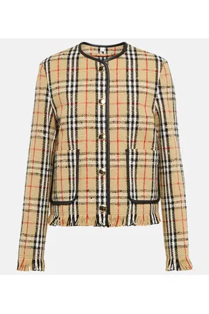 Burberry Chaqueta en mezcla de algodón y lana