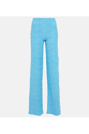 Marine Serre Pantalones anchos Moon Sponge en jacquard