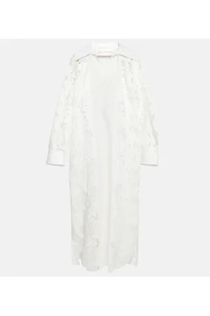 VALENTINO Vestido midi de algodón bordado