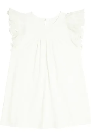 Chloé Chloé Kids Vestido de algodón con volantes