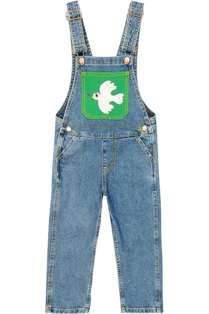 Mini Rodini X Wrangler peto Peace Dove en denim