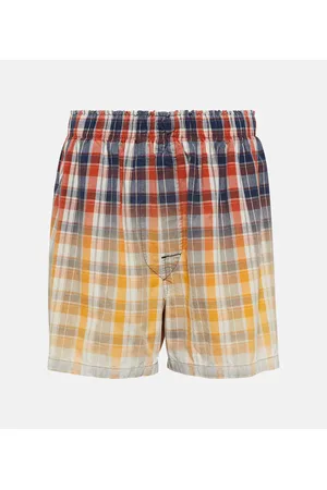 Maison Margiela Shorts de algodón a cuadros